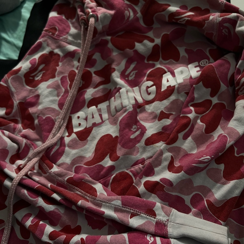 Bape Red and Pink Camo Hoodie